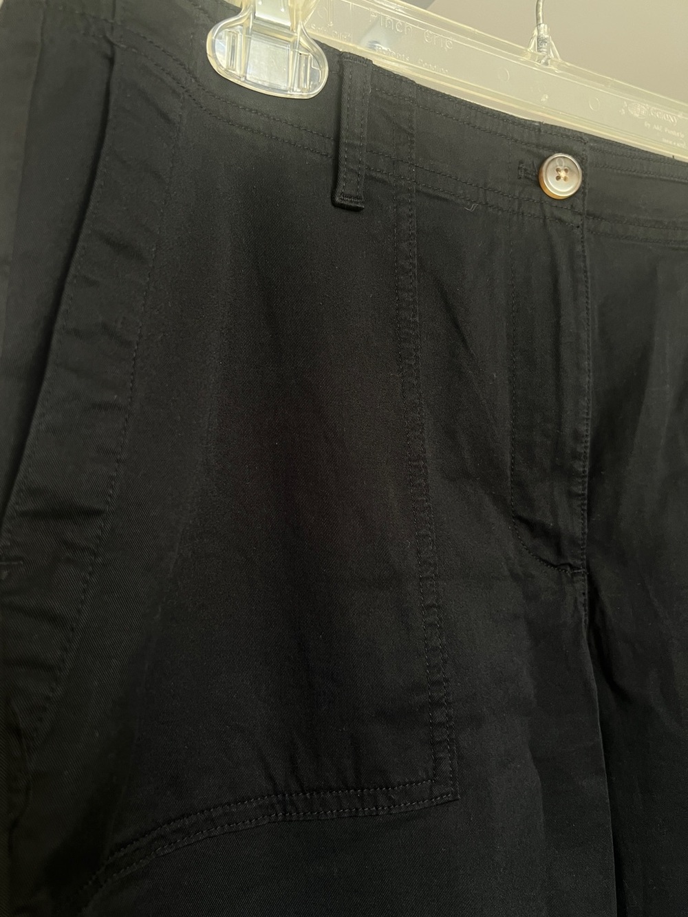 J. Jill Black Pima Cotton Cropped Ankle Pants SZ 10 Classic Utility Lightweight - Picture 4 of 8